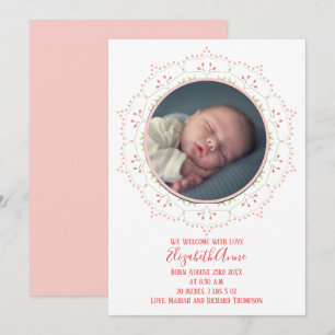 Modern Baby Girl Blush Pink Simple Elegant