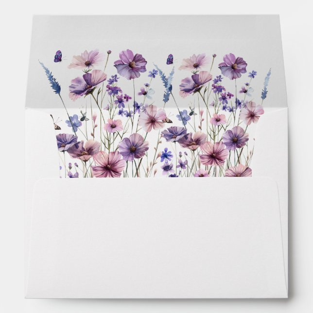 modern baby in bloom wildflower baby shower  envelope (Back (Bottom))