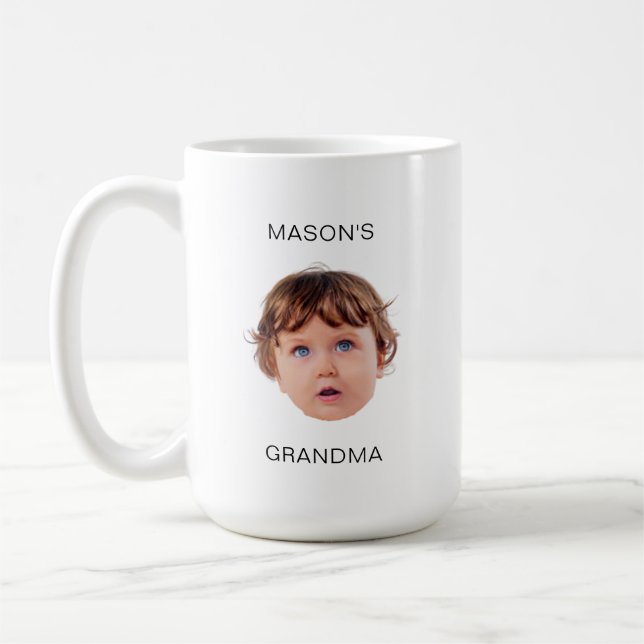 Modern Baby Kid Child Image Grandma-Grandpa Gift Coffee Mug (Left)
