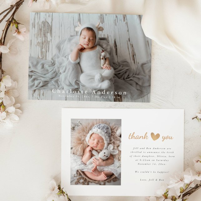 Modern Baby Multi Photo Birth Announcement (Creator Uploaded)