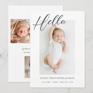 Modern Baby Photo Birth Announcement