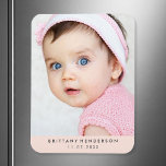 Modern Baby Photo | Blush Pink Magnet<br><div class="desc">Modern baby,  kid photo. You can also add your family photo.</div>