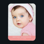 Modern Baby Photo | Coral Magnet<br><div class="desc">Modern baby,  kid photo. You can also add your family photo.</div>