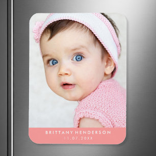 Modern Baby Photo   Coral Magnet