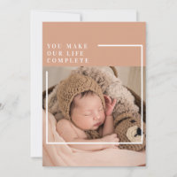 Modern Baby Photo | You Make My Life Complete Gift