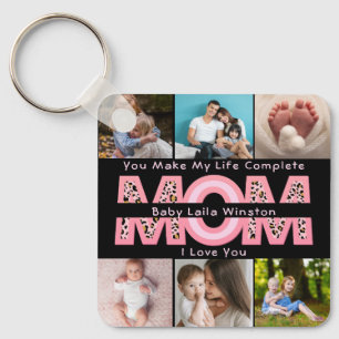 Modern Baby Photo You Make My Life Complete Gift Keychain