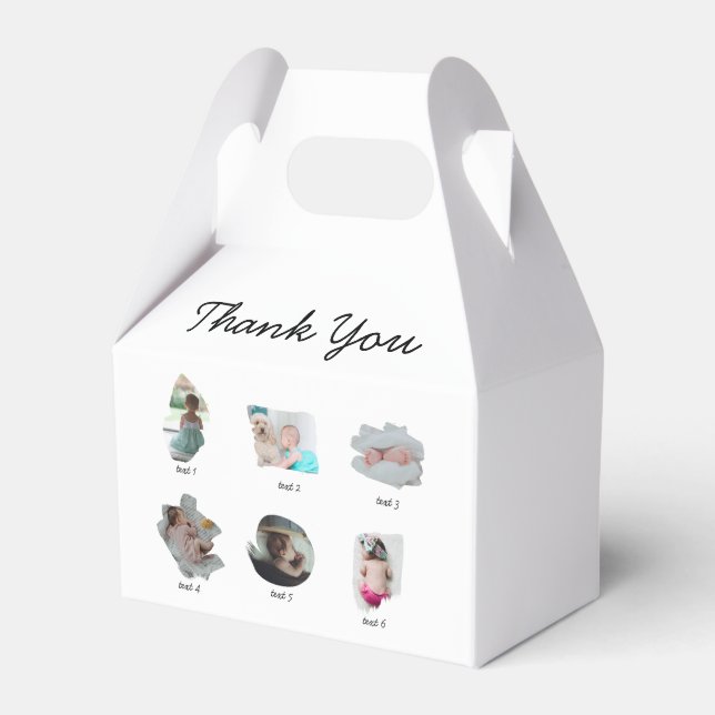 Modern Baby Photos Collage Birthday Favor Box (Front Side)