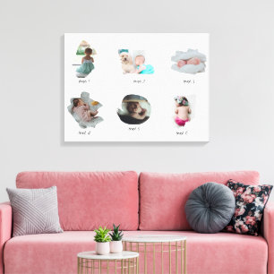 Modern Baby Photos Collage Canvas Print