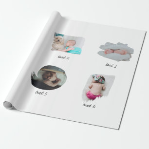 Modern Baby Photos Collage Wrapping Paper