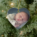 Modern Baby Photos First Christmas Ceramic Ornament<br><div class="desc">Personalize with your favourite baby photos,  name and date to create a unique memory and gift for a first Christmas. A lovely keepsake to celebrate your new arrival!  Designed by Thisisnotme©</div>