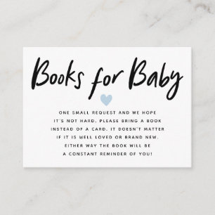Modern Baby Shower Blue   Book Request Enclosure Card