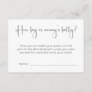 Modern Baby Shower How Big Is Mommy's Belly Enclosure Card