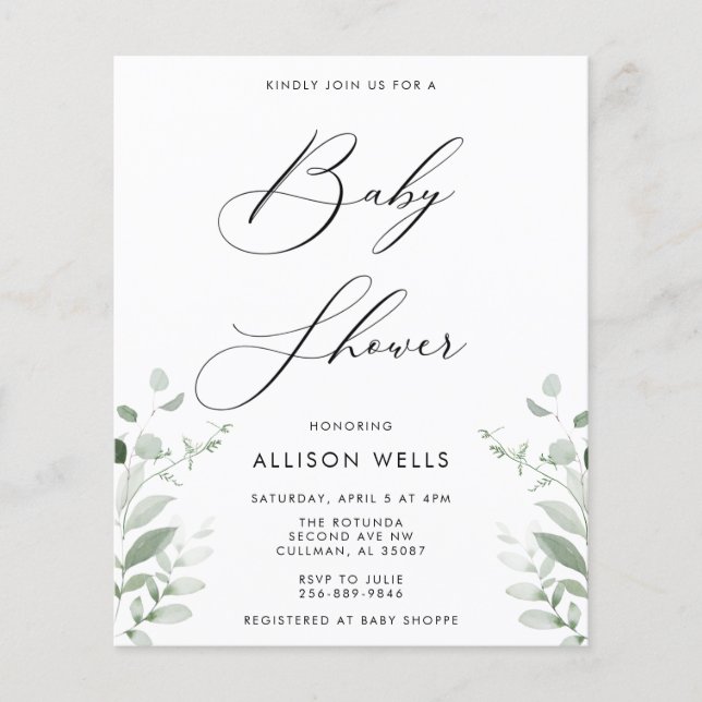 Modern Baby Shower Invitation Flyer (Front)