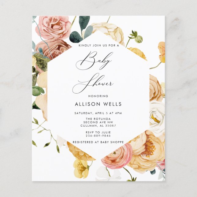 Modern Baby Shower Invitation | Sutton Flyer (Front)
