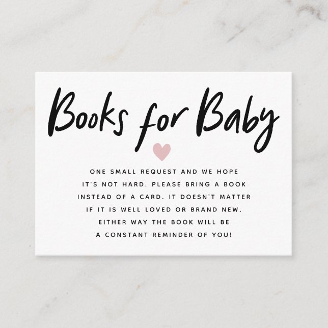 Modern Baby Shower Pink | Book Request Enclosure Card (Front)