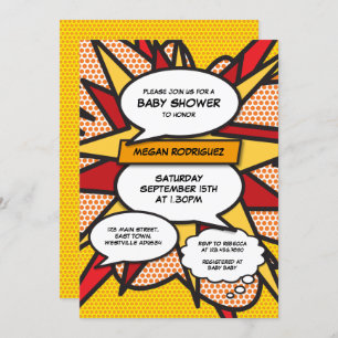 Modern Baby Shower Sprinkle Gender Neutral Comic Invitation