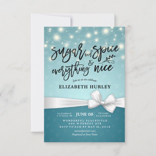 Modern Baby Shower Sugar & Spice & Everything Nice Invitation (Front)