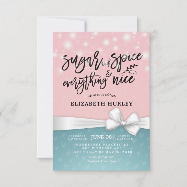 Modern Baby Shower Sugar & Spice & Everything Nice Invitation (Front)