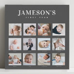 Modern Baby's First Year Keepsake Photo Calendar Faux Canvas Print<br><div class="desc">Remember your baby's first year with this modern minimalist photo collage. Simple 12 photo grid layout for every month of your newborn's start in life. Make's a beautiful gift for new parents, grandparents or other family members to hold on to these special first moments. This is the warm earth tone...</div>