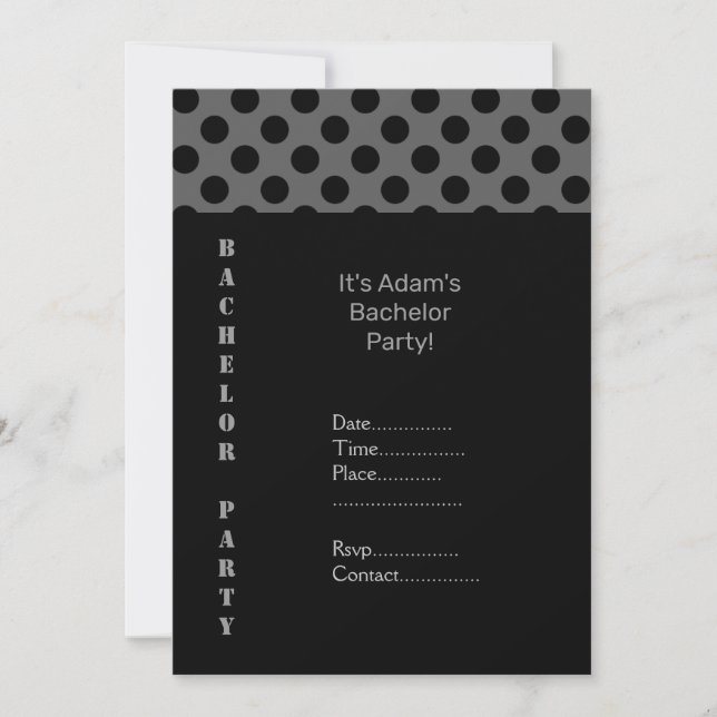 MODERN BACHELOR PARTY INVITATIONS BY I DO DESIGNS (Front)