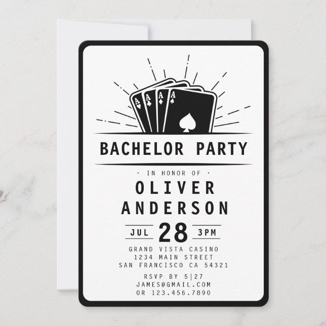 Modern Bachelor Party Poker Playing Card Casino (Front)