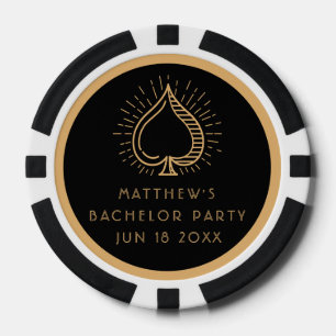 Modern Bachelor Party Weekend Ace Poker Card Chips