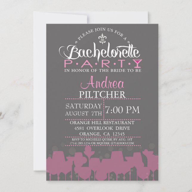 Modern Bachelorette Party Invite (Front)