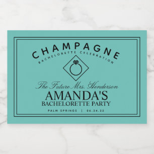 Modern Bachelorette Party Mini Sparkling Wine Labe Sparkling Wine Label