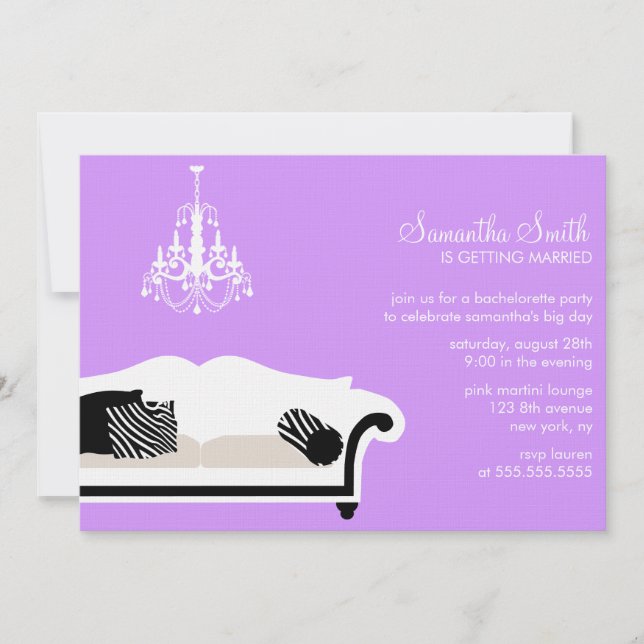 Modern Bachelorette Party or Bridal Shower Invites (Front)