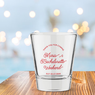 Modern Bachelorette Weekend Party Favor Shot Glass
