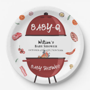 Modern Backyard BBQ Baby Shower  Paper Plate
