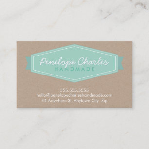 MODERN BADGE LOGO pastel bold mint Eco kraft Business Card