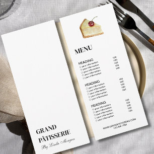 Modern Bakery Cafe Menu & Price List Card