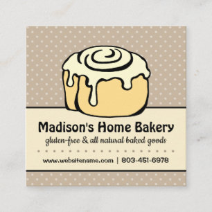 ★ Modern Bakery Caterer Chef Restaurant Square Business Card