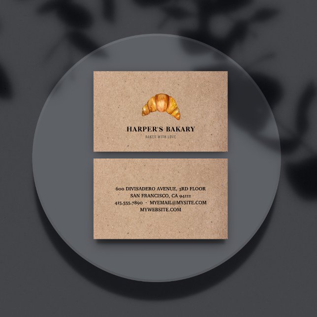 Modern Bakery Croissant Professional Logo  Business Card (Creator Uploaded)