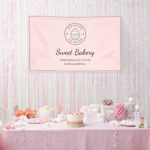 Modern Bakery Custom Logo Pink Banner