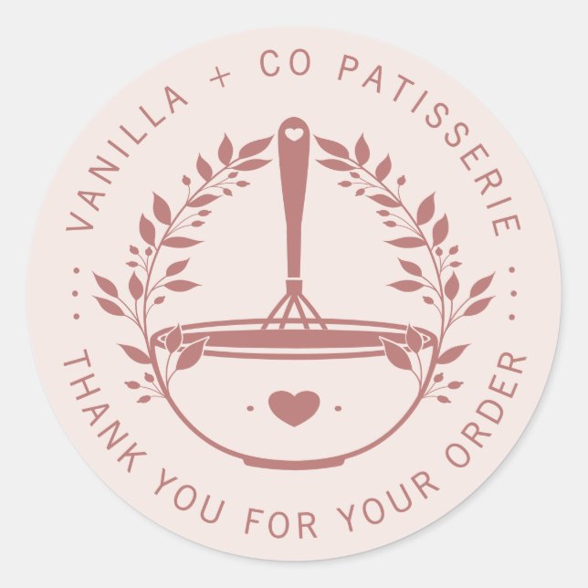 Modern Bakery Pastry Business Customer Thank You Classic Round Sticker (Front)