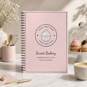 Modern Bakery Pink Custom Logo Notebook
