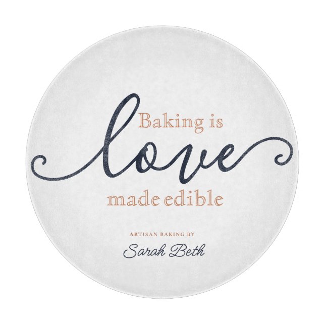 Modern Baking is Love Made Edible Personalized Cutting Board (Front)