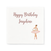 Modern Ballerina Birthday Theme Napkins