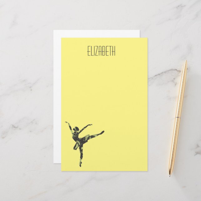 Modern ballet dancer modern dance stationery (Front/Back In Situ)
