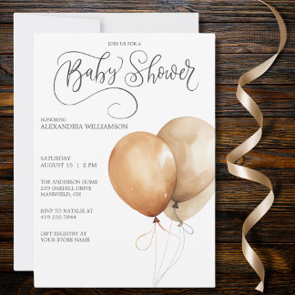 Modern Balloon Baby Shower Invitation