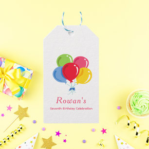 Modern Balloon Boquet Girl Birthday Gift Tags