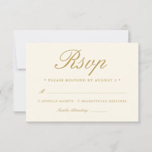 Modern Ballroom Vintage Ivory Wedding RSVP Card