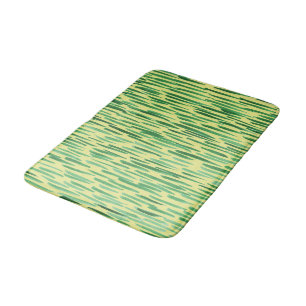 Modern Bamboo Pattern Tiki Vibe Green Bath Mat