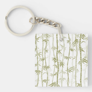 Modern Bamboo Trees Keychain