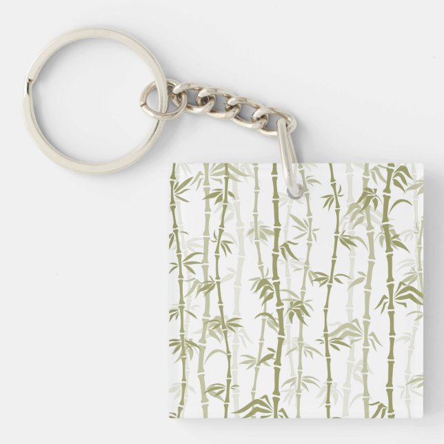 Modern Bamboo Trees Keychain (Front)