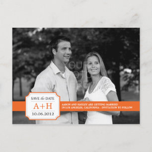 Modern Band Save The Date Postcard (Orange)