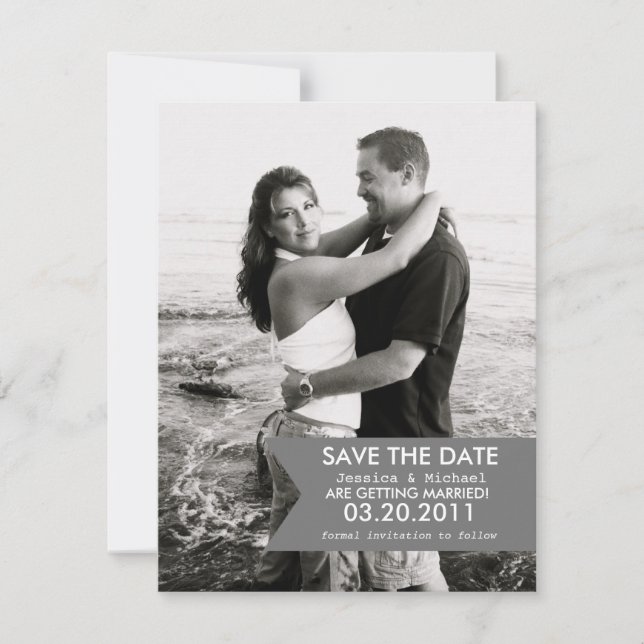Modern Banner Save the Date Invitation (Front)