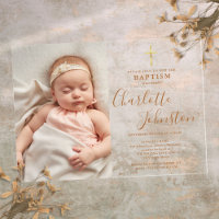 Modern Baptism Christening Golden Script Photo